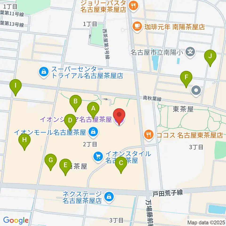 イオンシネマ名古屋茶屋周辺の駐車場・コインパーキング一覧地図