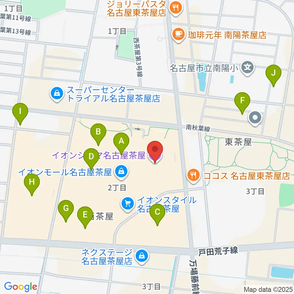 イオンシネマ名古屋茶屋周辺の駐車場・コインパーキング一覧地図