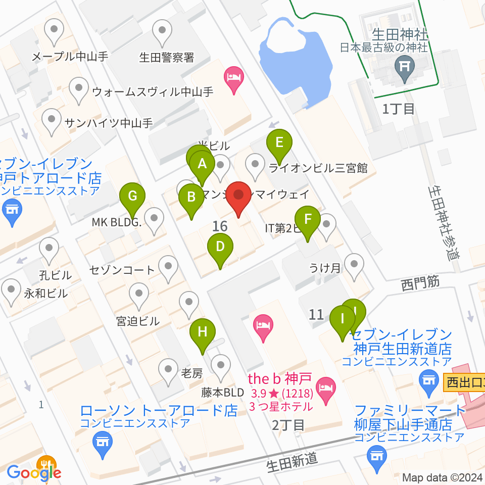 神戸かくれんぼ周辺の駐車場・コインパーキング一覧地図