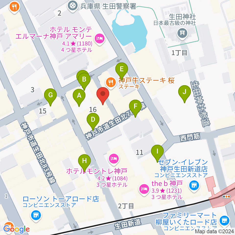 神戸かくれんぼ周辺の駐車場・コインパーキング一覧地図