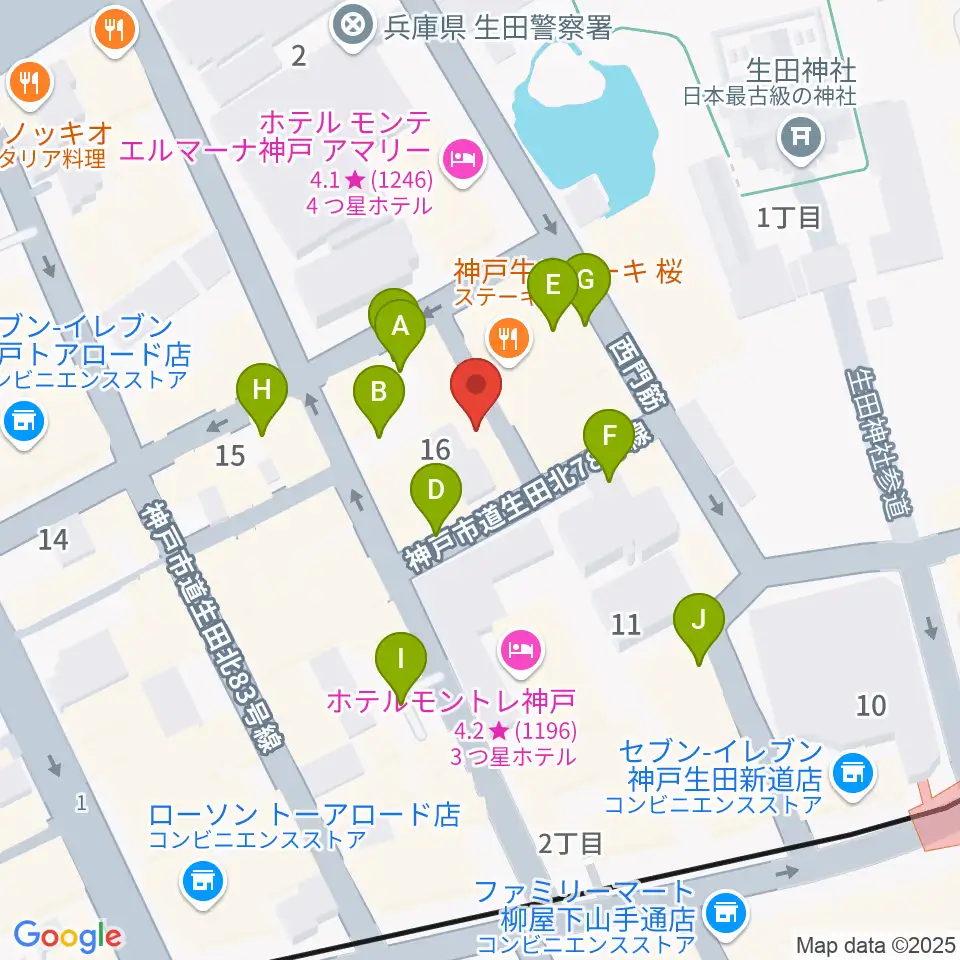 神戸かくれんぼ周辺の駐車場・コインパーキング一覧地図