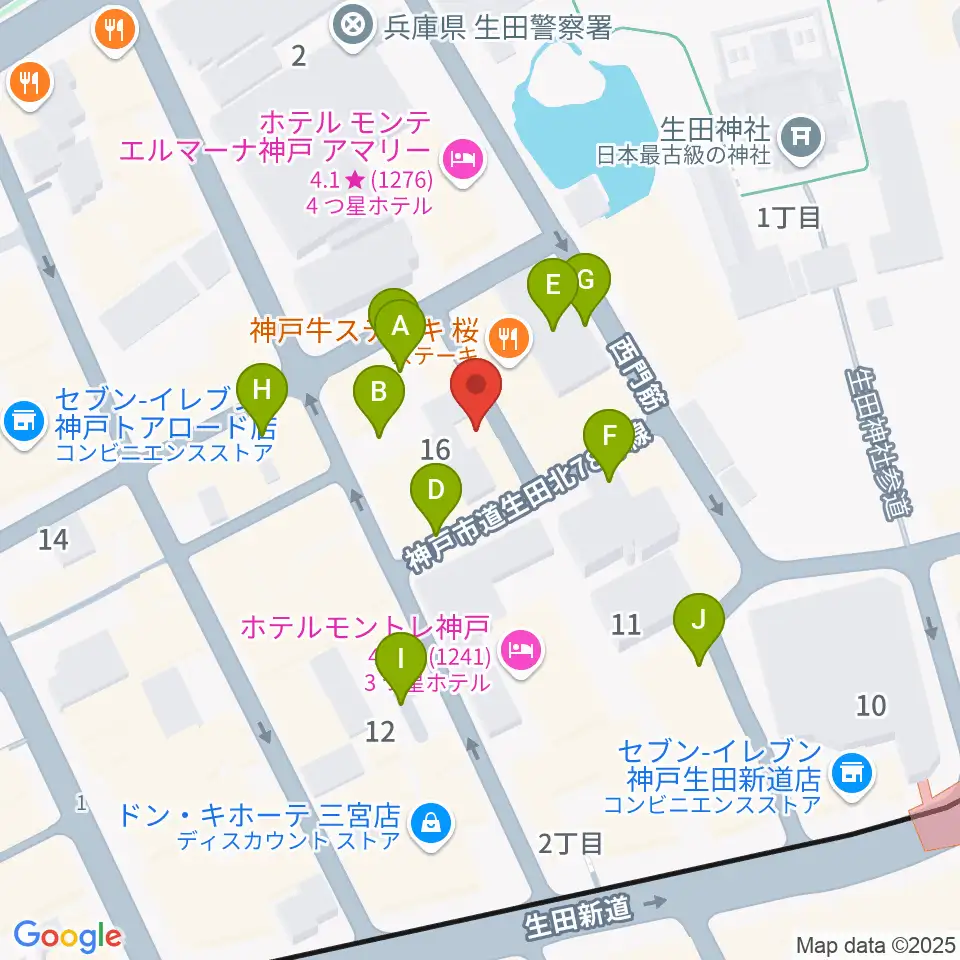 神戸かくれんぼ周辺の駐車場・コインパーキング一覧地図