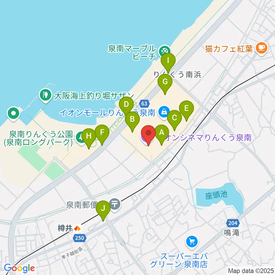 イオンシネマりんくう泉南周辺の駐車場・コインパーキング一覧地図