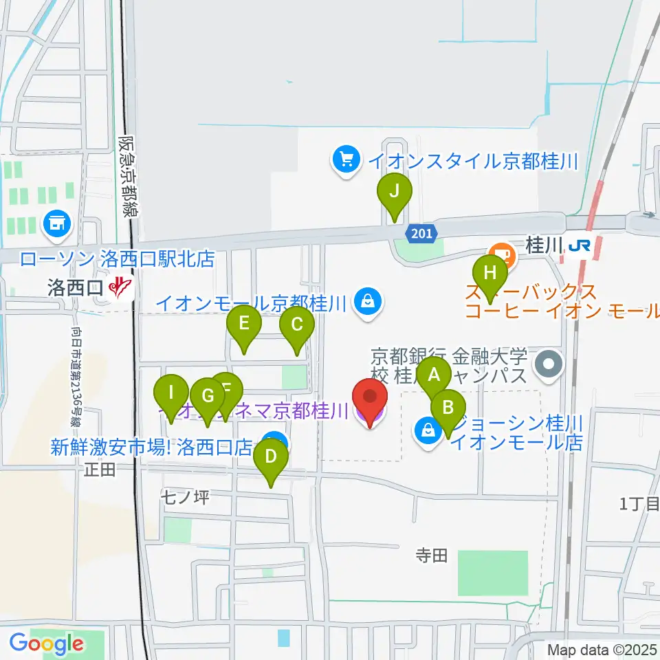 イオンシネマ京都桂川周辺の駐車場・コインパーキング一覧地図