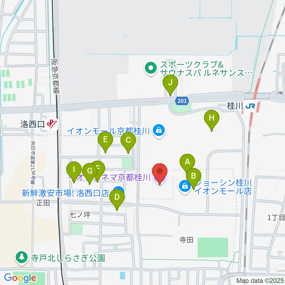 イオンシネマ京都桂川周辺の駐車場・コインパーキング一覧地図