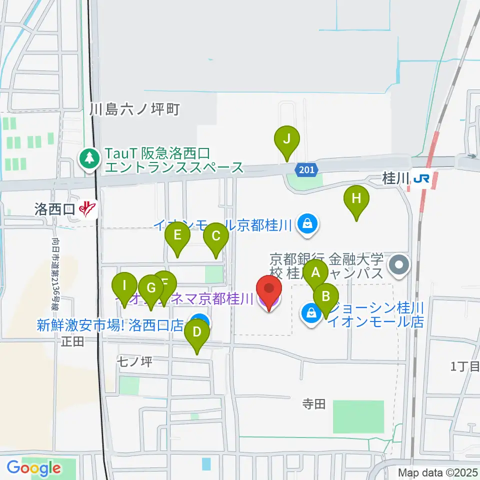イオンシネマ京都桂川周辺の駐車場・コインパーキング一覧地図