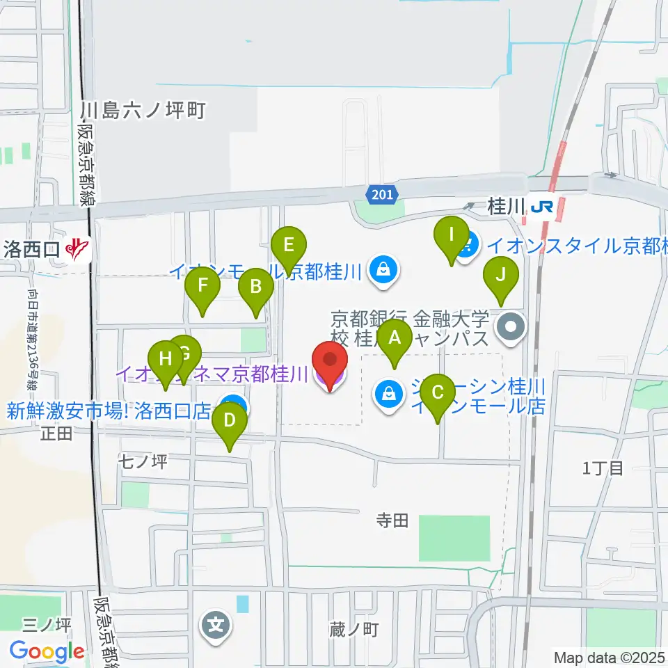 イオンシネマ京都桂川周辺の駐車場・コインパーキング一覧地図