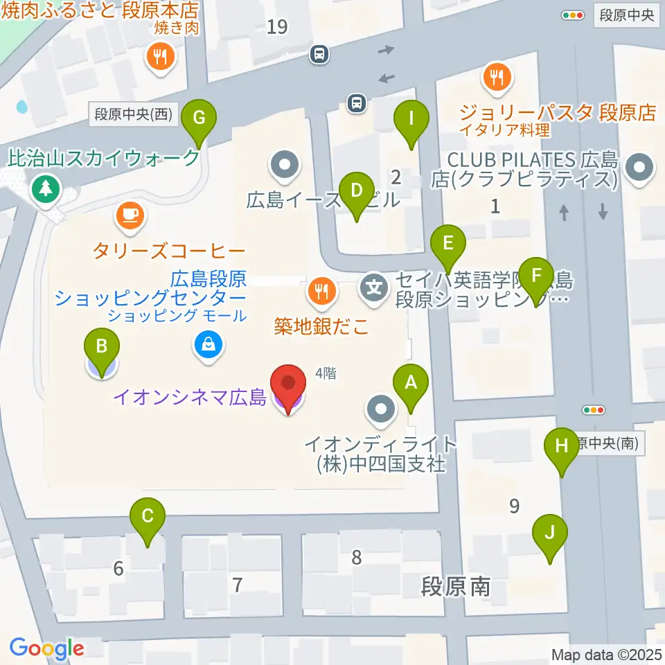 イオンシネマ広島周辺の駐車場・コインパーキング一覧地図