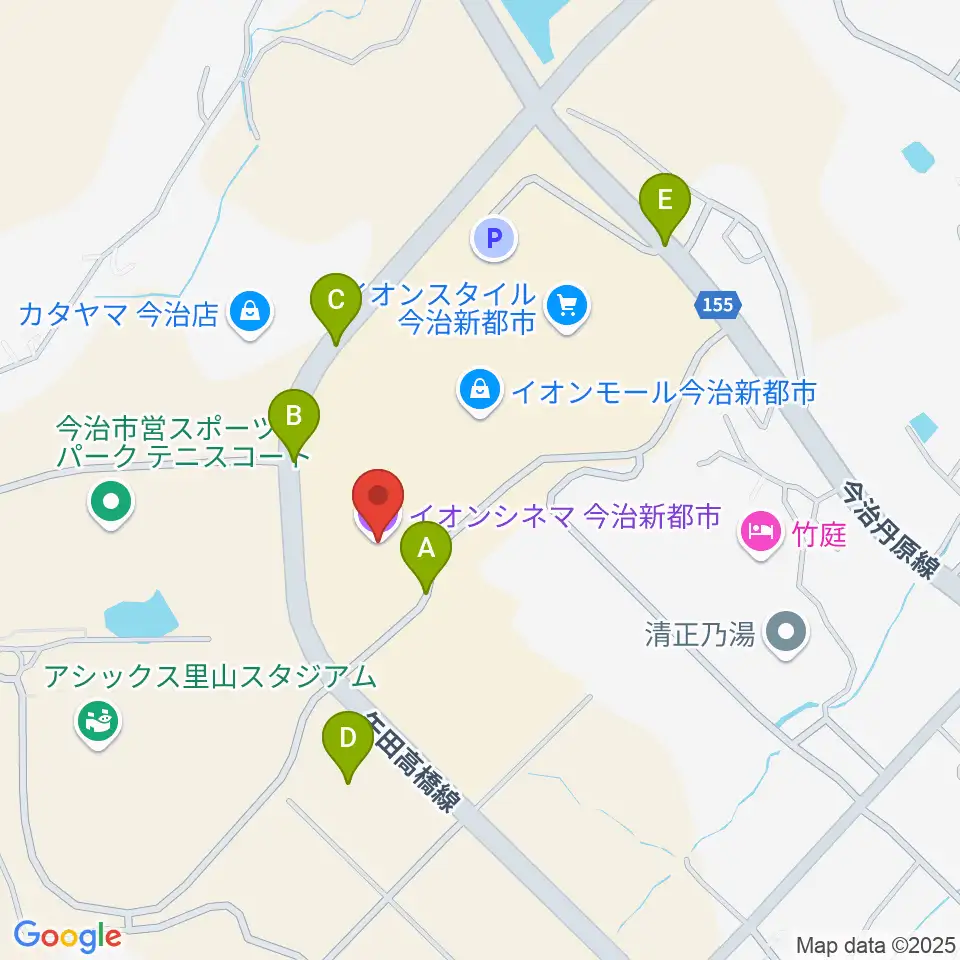 イオンシネマ今治新都市周辺の駐車場・コインパーキング一覧地図