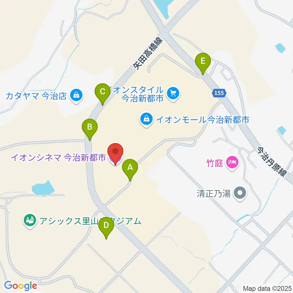 イオンシネマ今治新都市周辺の駐車場・コインパーキング一覧地図