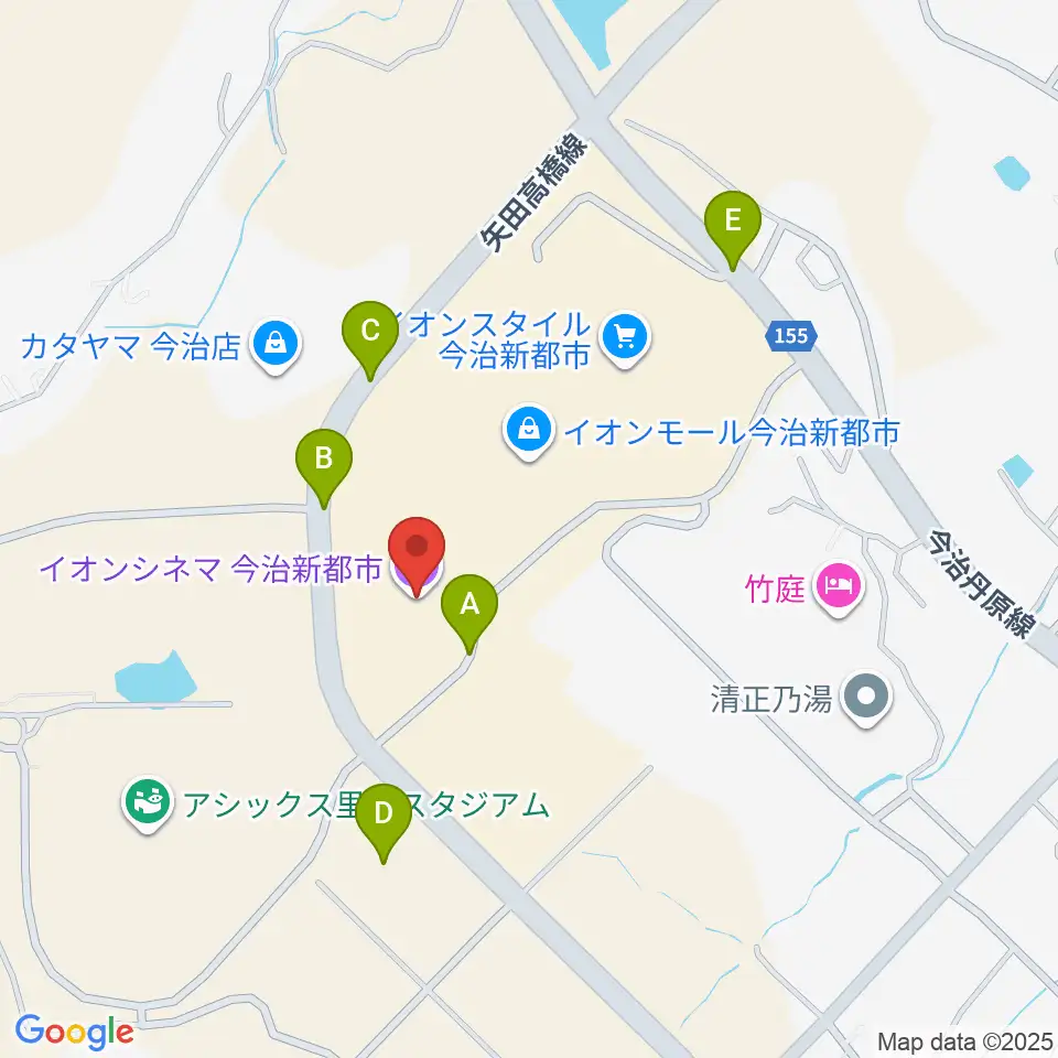 イオンシネマ今治新都市周辺の駐車場・コインパーキング一覧地図