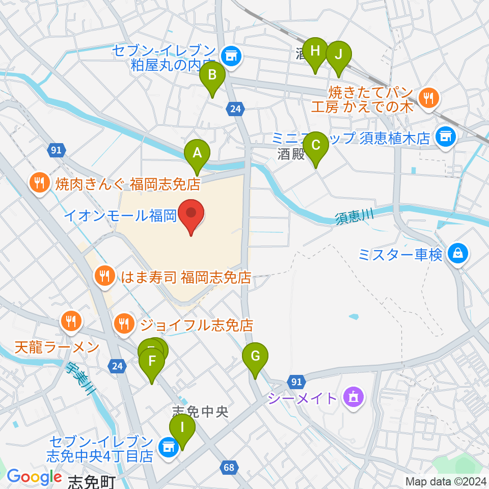 イオンシネマ福岡周辺の駐車場・コインパーキング一覧地図