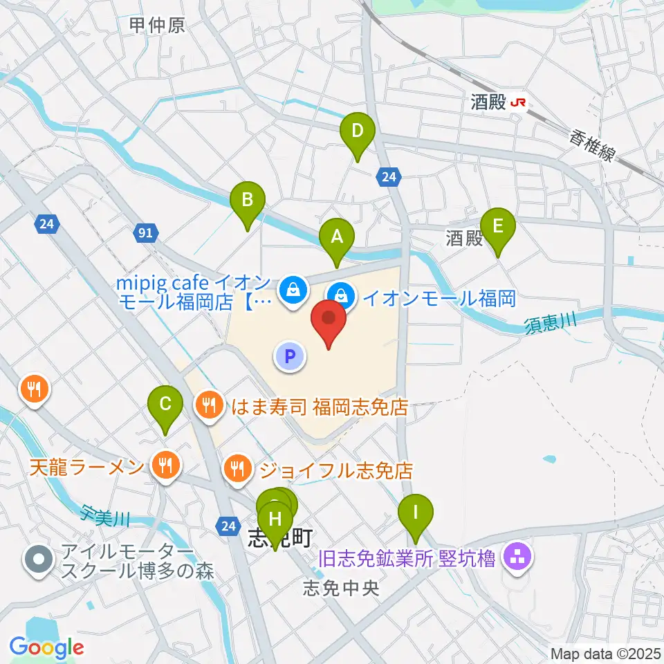 イオンシネマ福岡周辺の駐車場・コインパーキング一覧地図