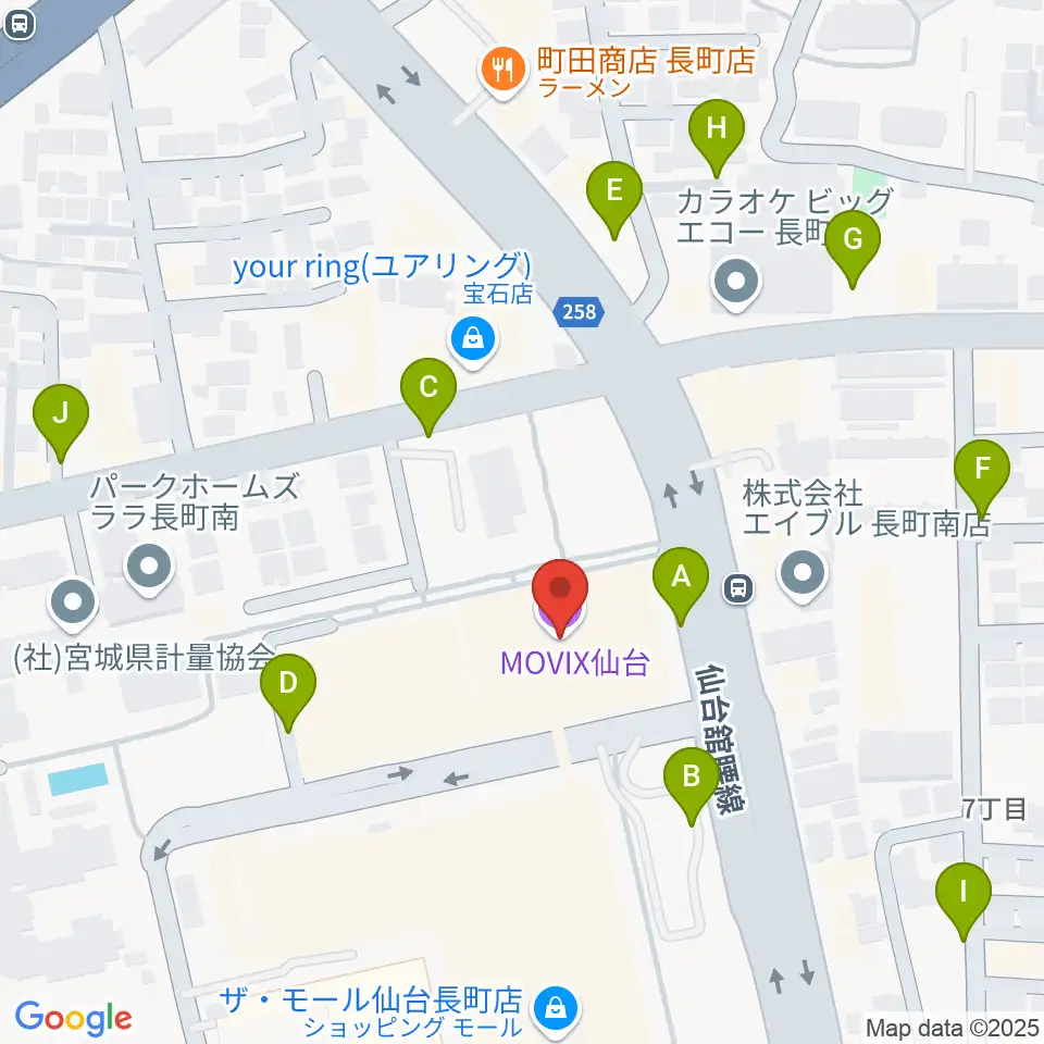 MOVIX仙台周辺の駐車場・コインパーキング一覧地図