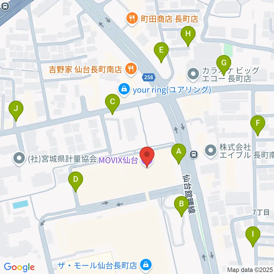 MOVIX仙台周辺の駐車場・コインパーキング一覧地図