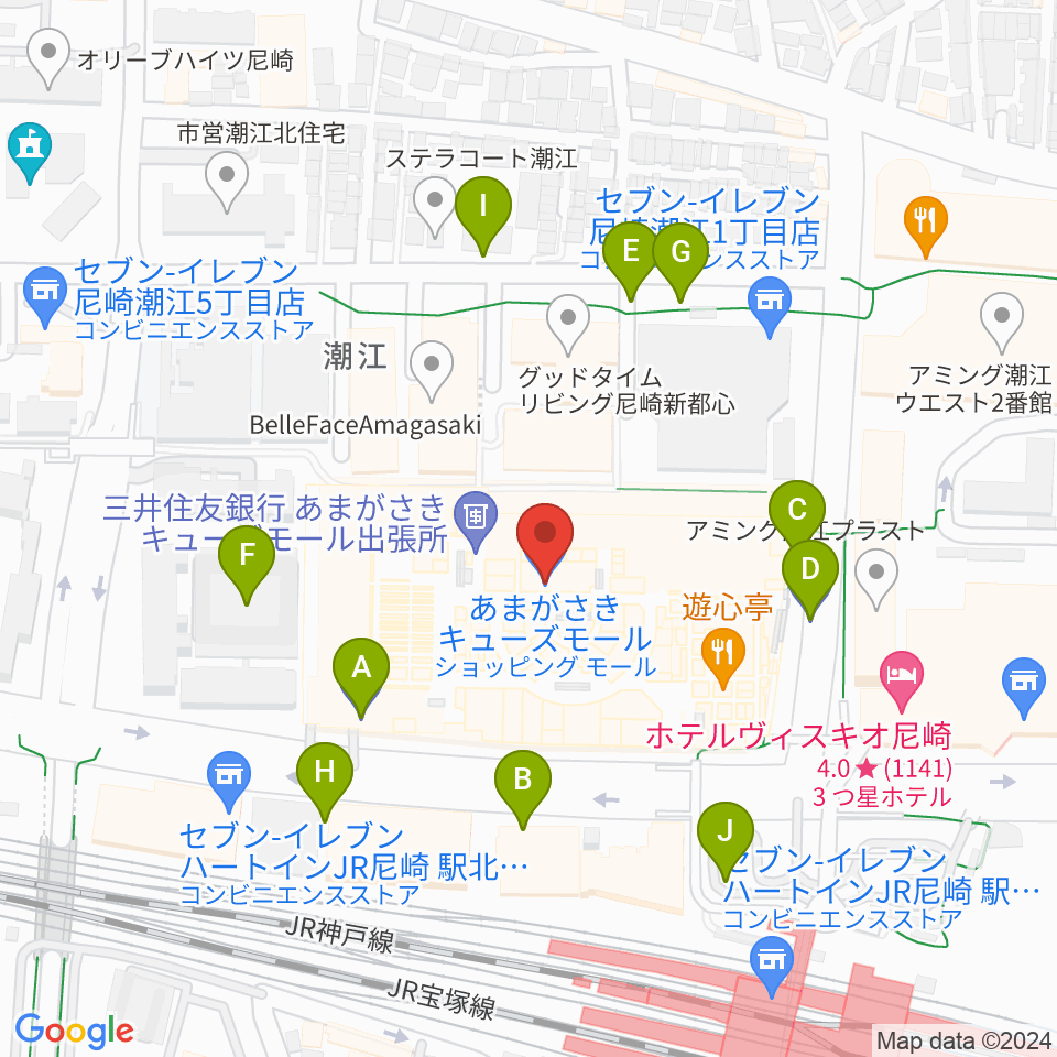 MOVIXあまがさき周辺の駐車場・コインパーキング一覧地図