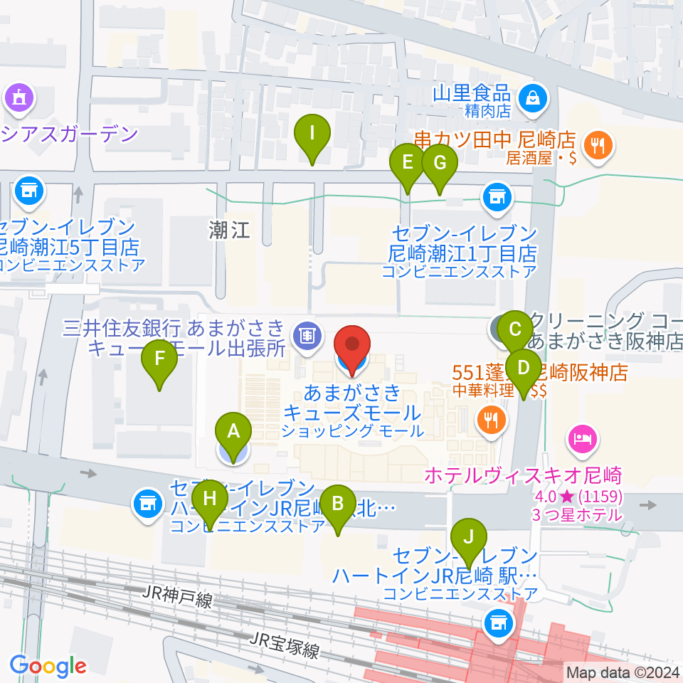 MOVIXあまがさき周辺の駐車場・コインパーキング一覧地図