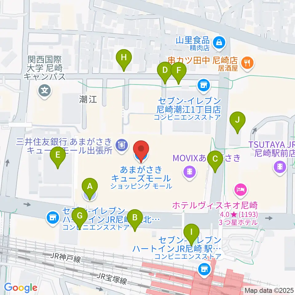 MOVIXあまがさき周辺の駐車場・コインパーキング一覧地図