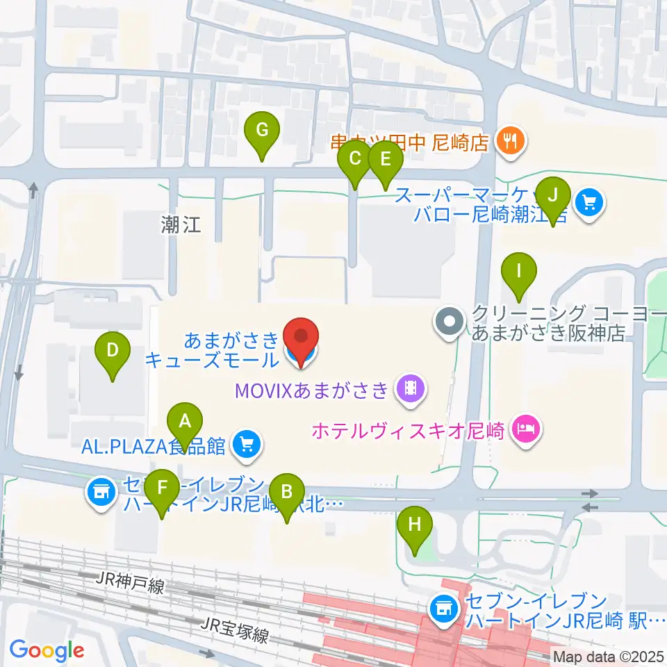 MOVIXあまがさき周辺の駐車場・コインパーキング一覧地図