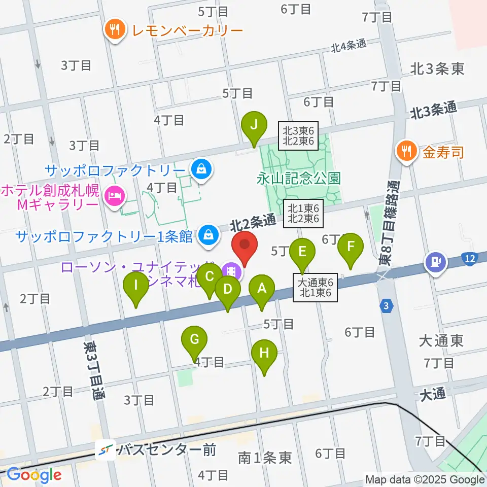 ローソン・ユナイテッドシネマ札幌周辺の駐車場・コインパーキング一覧地図