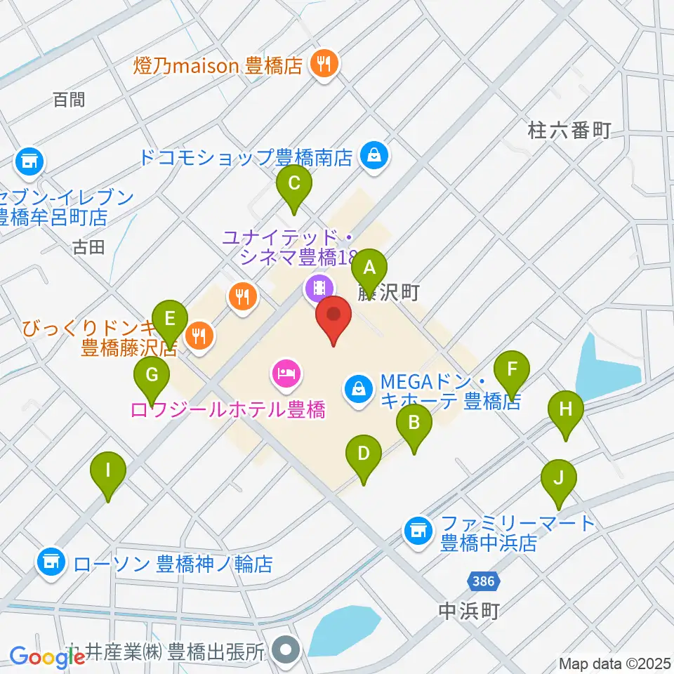 ユナイテッド・シネマ豊橋18周辺の駐車場・コインパーキング一覧地図