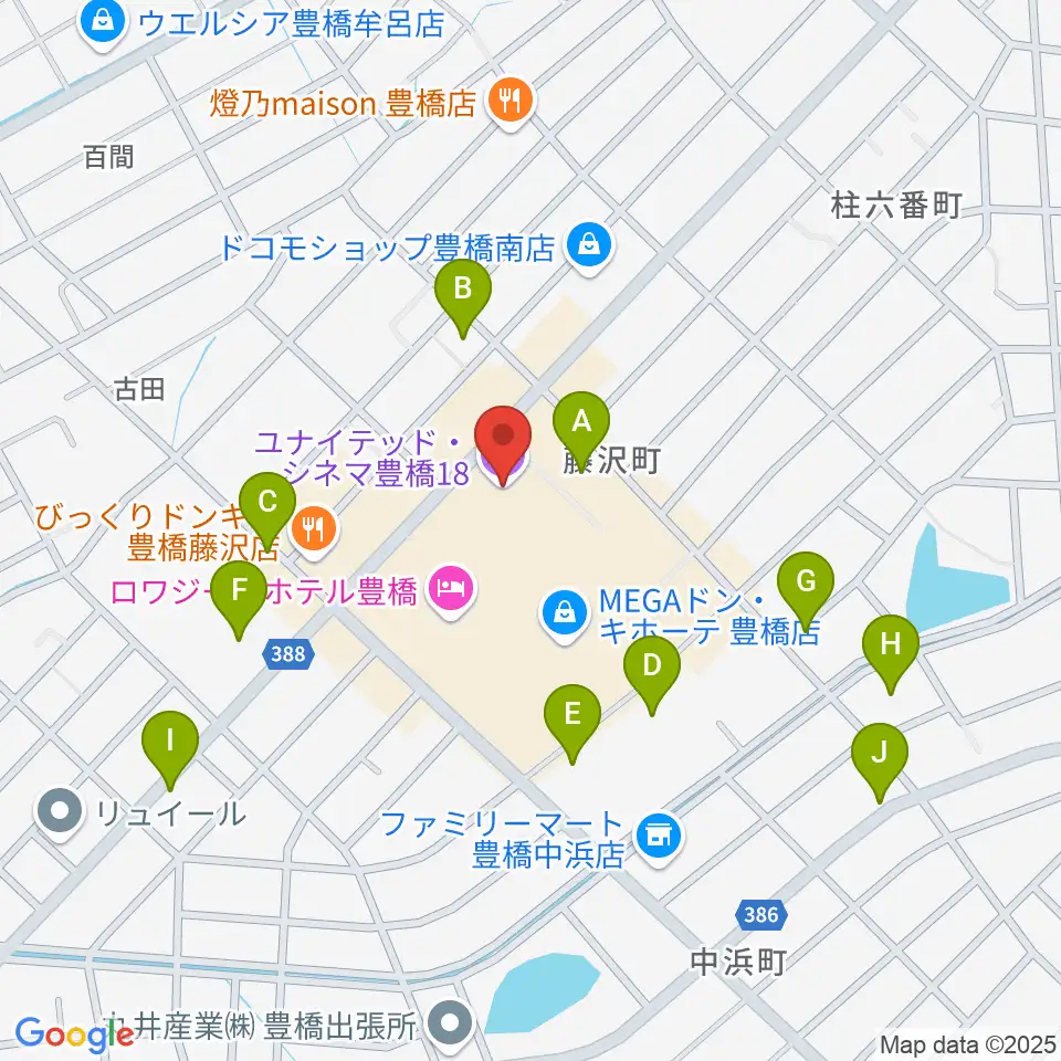 ユナイテッド・シネマ豊橋18周辺の駐車場・コインパーキング一覧地図