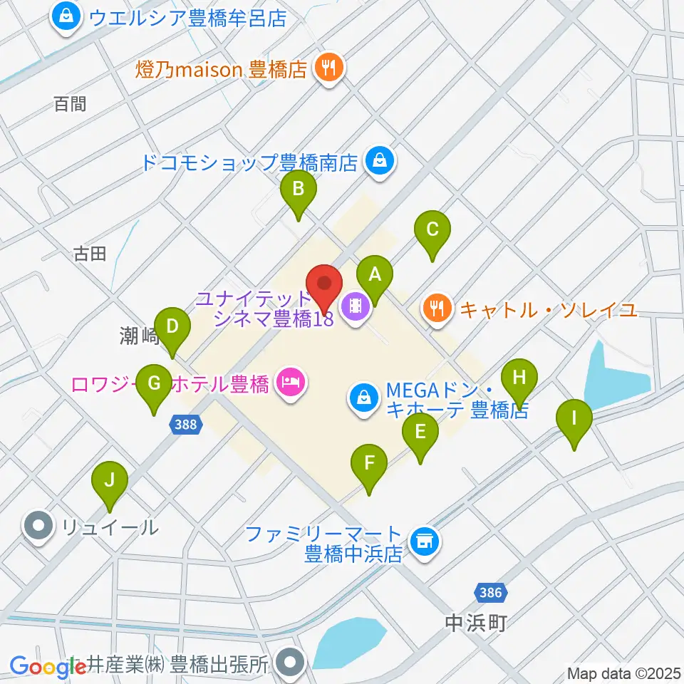 ユナイテッド・シネマ豊橋18周辺の駐車場・コインパーキング一覧地図