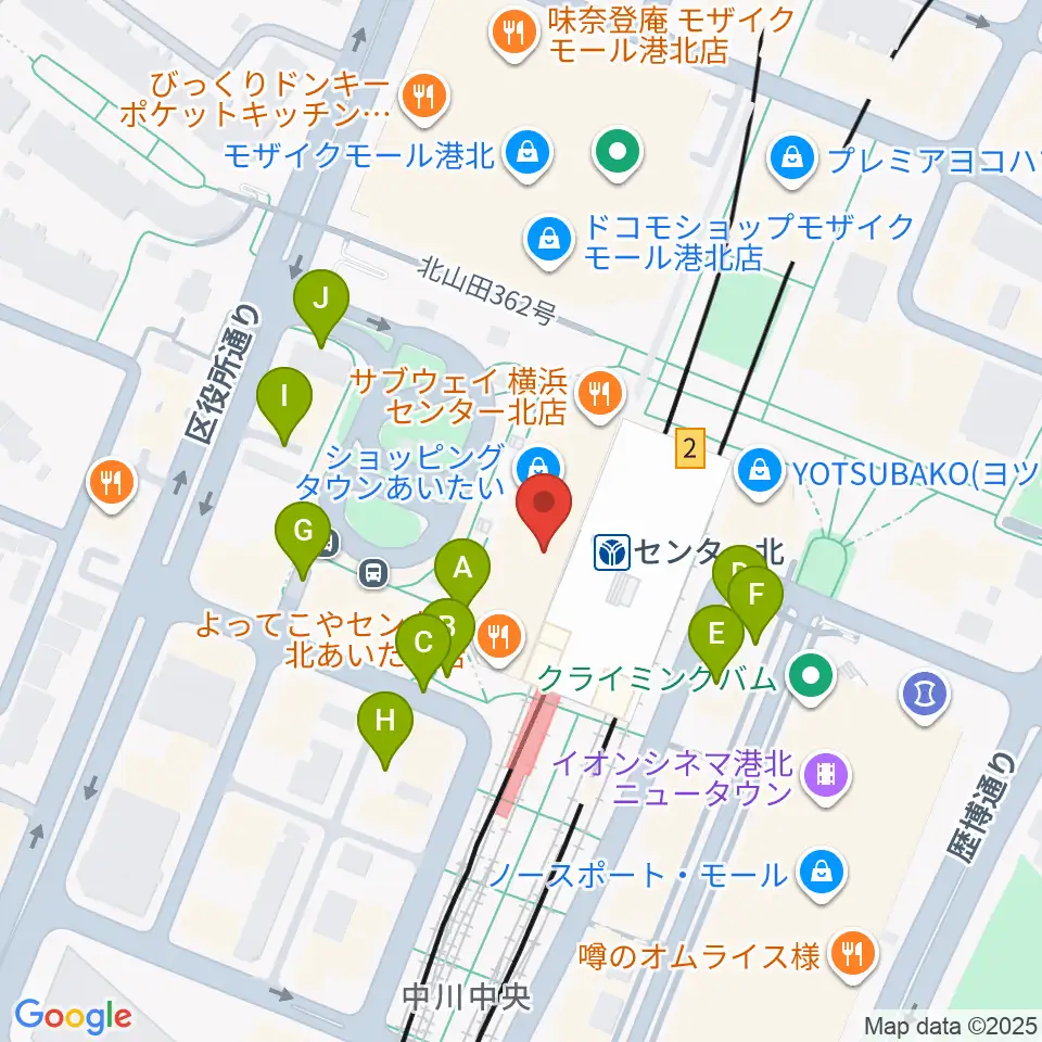 昭和音楽大学附属音楽教室 センター北校周辺の駐車場・コインパーキング一覧地図