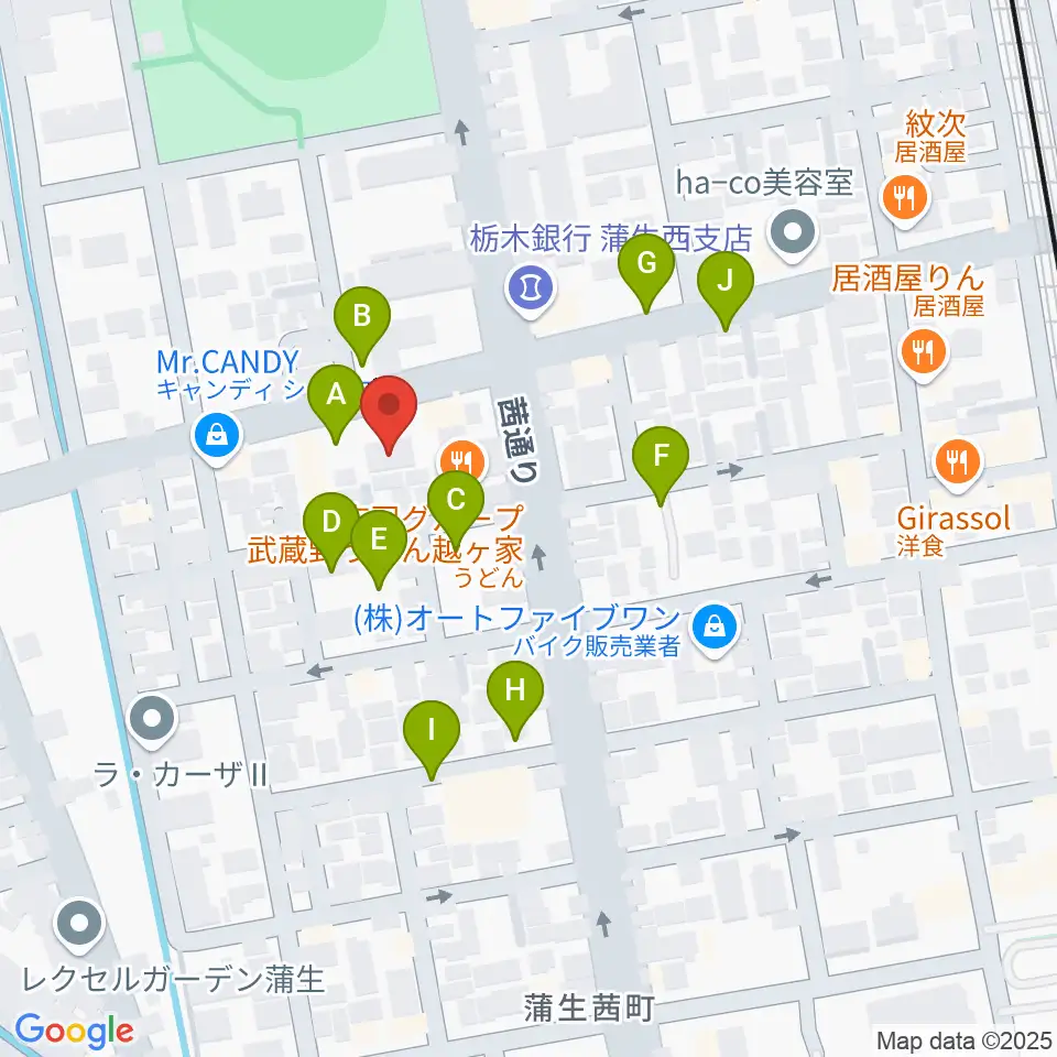 こしがやエフエム周辺の駐車場・コインパーキング一覧地図