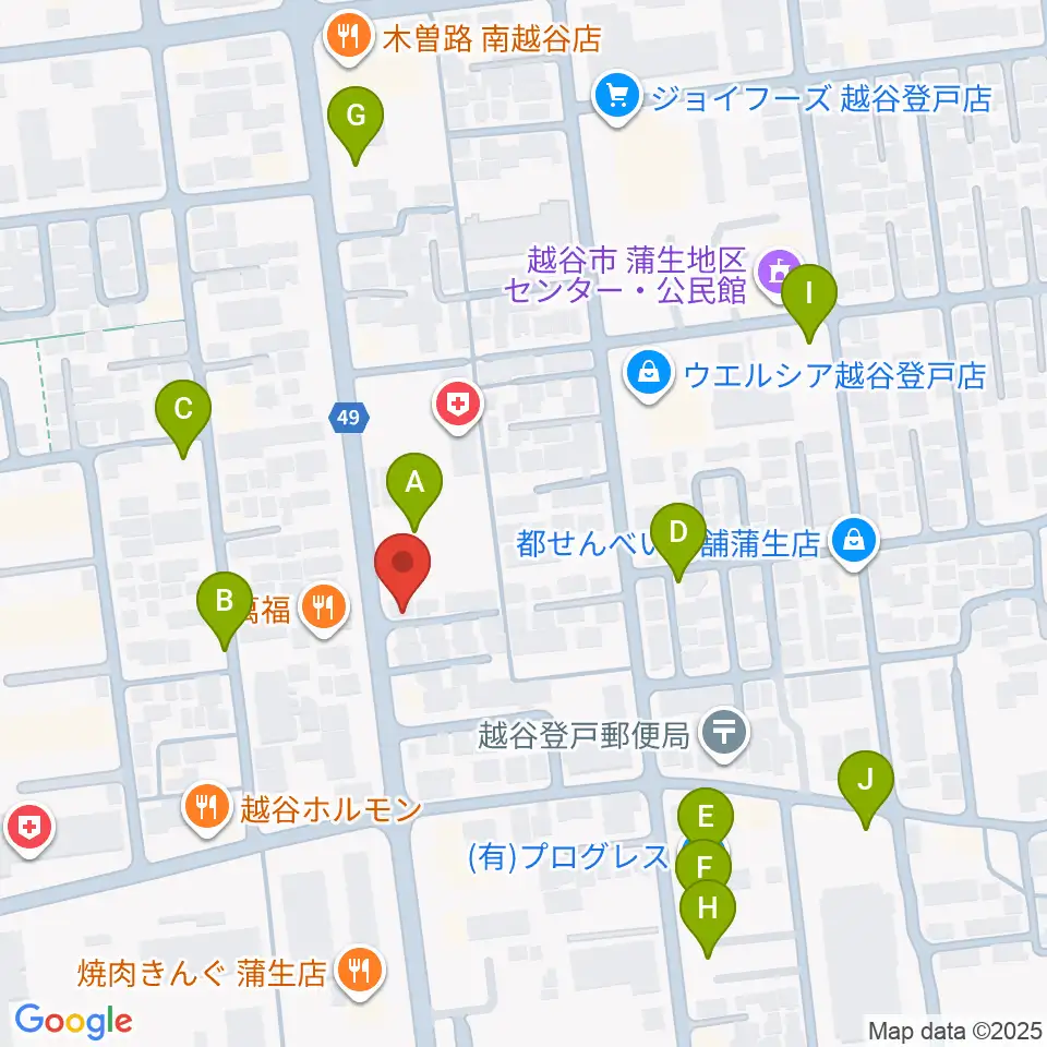 こしがやエフエム周辺の駐車場・コインパーキング一覧地図