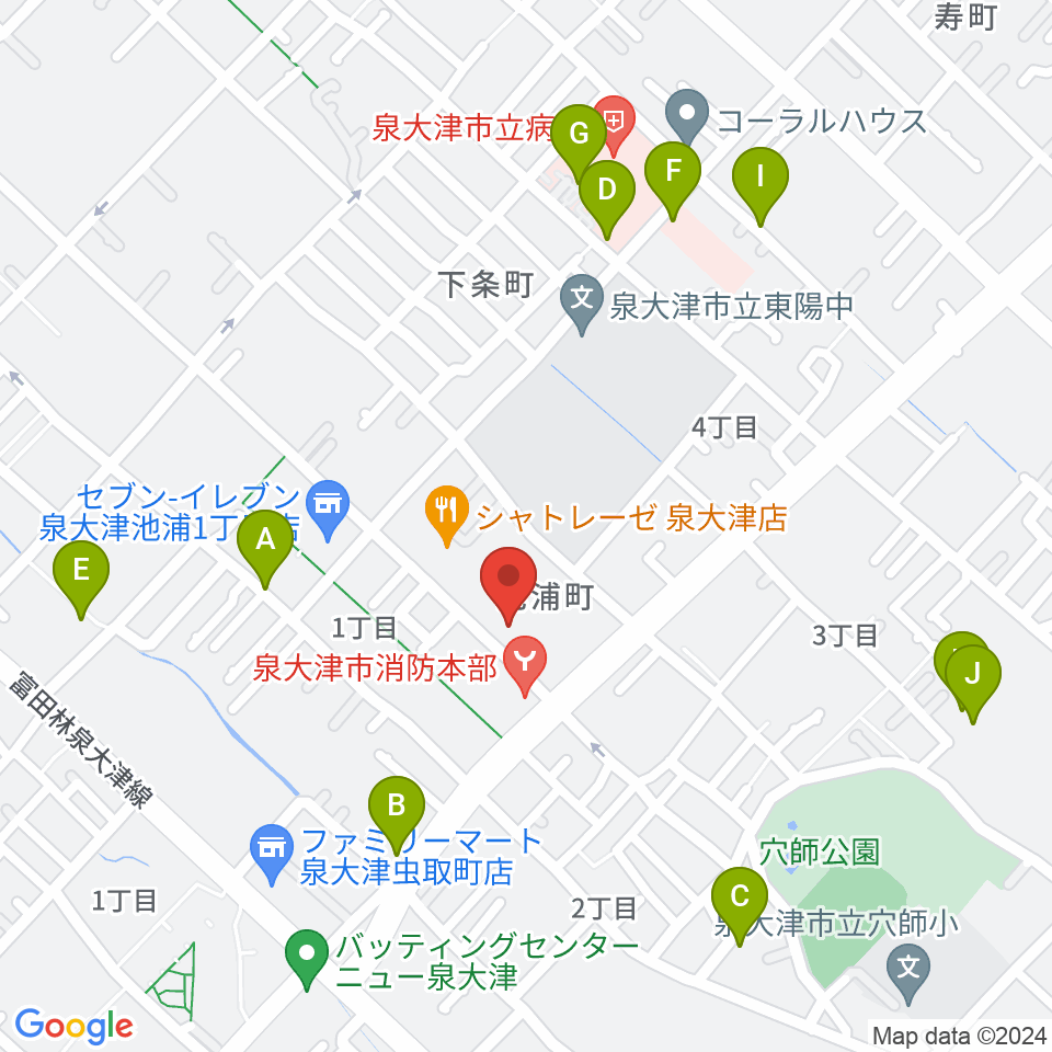 FMいずみおおつ周辺の駐車場・コインパーキング一覧地図