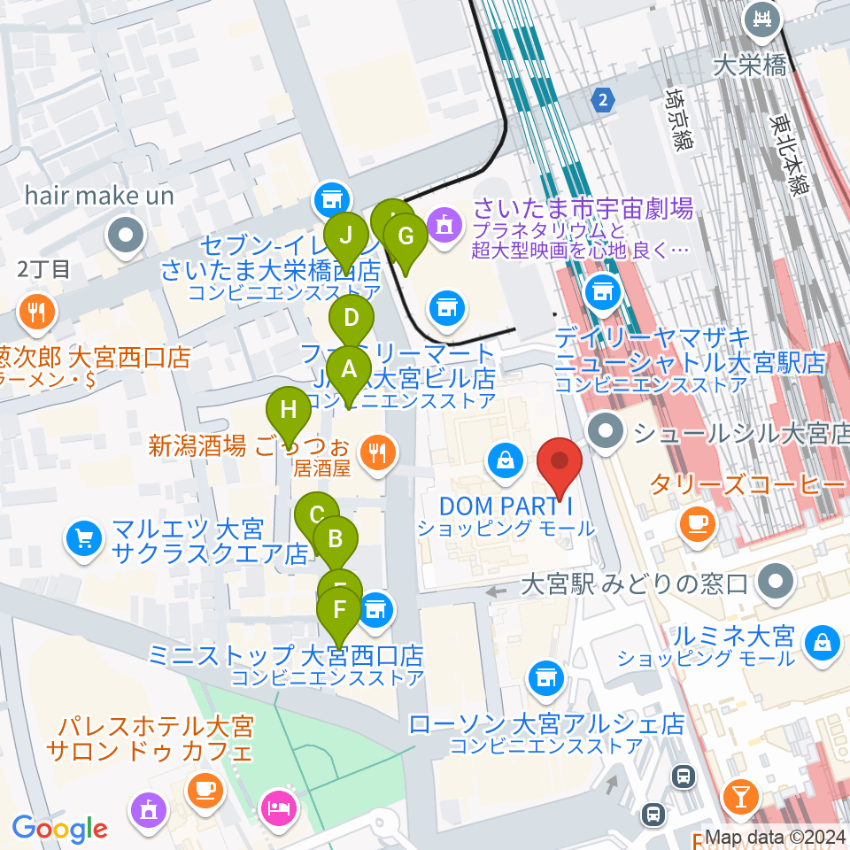 スパークリングスタジオ大宮周辺の駐車場・コインパーキング一覧地図