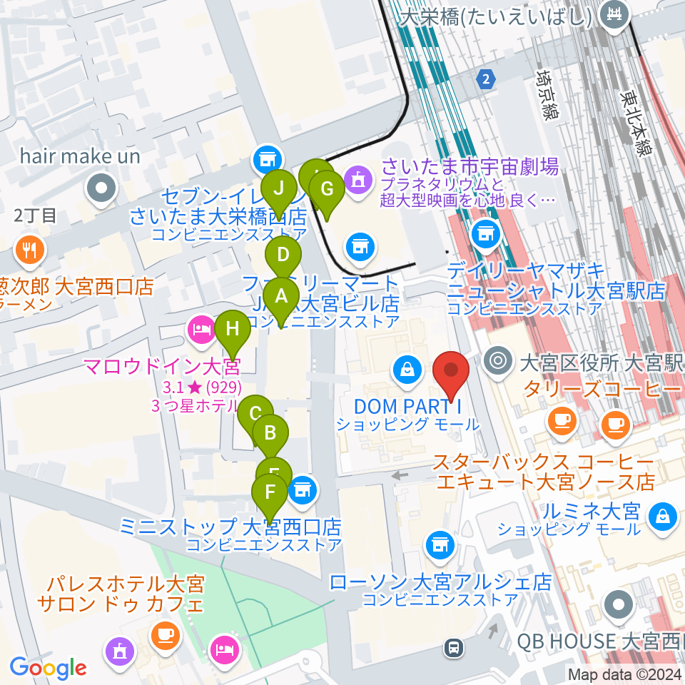 スパークリングスタジオ大宮周辺の駐車場・コインパーキング一覧地図