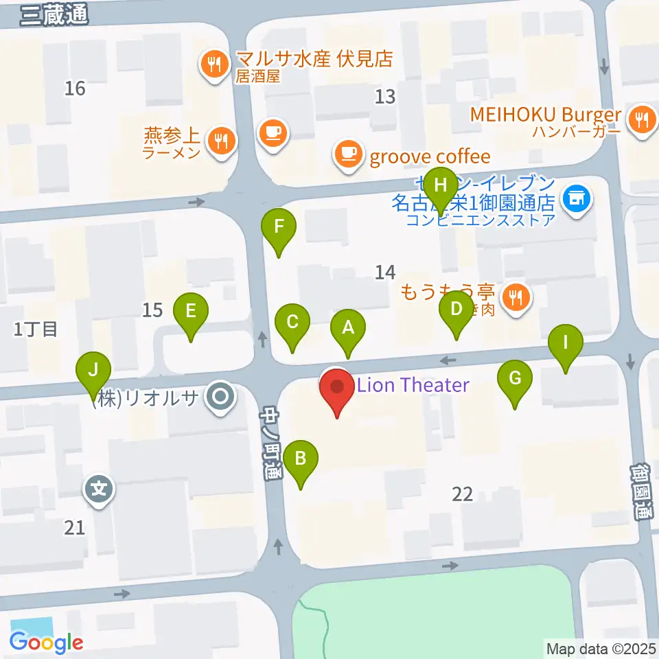 伏見ライオンシアター周辺の駐車場・コインパーキング一覧地図
