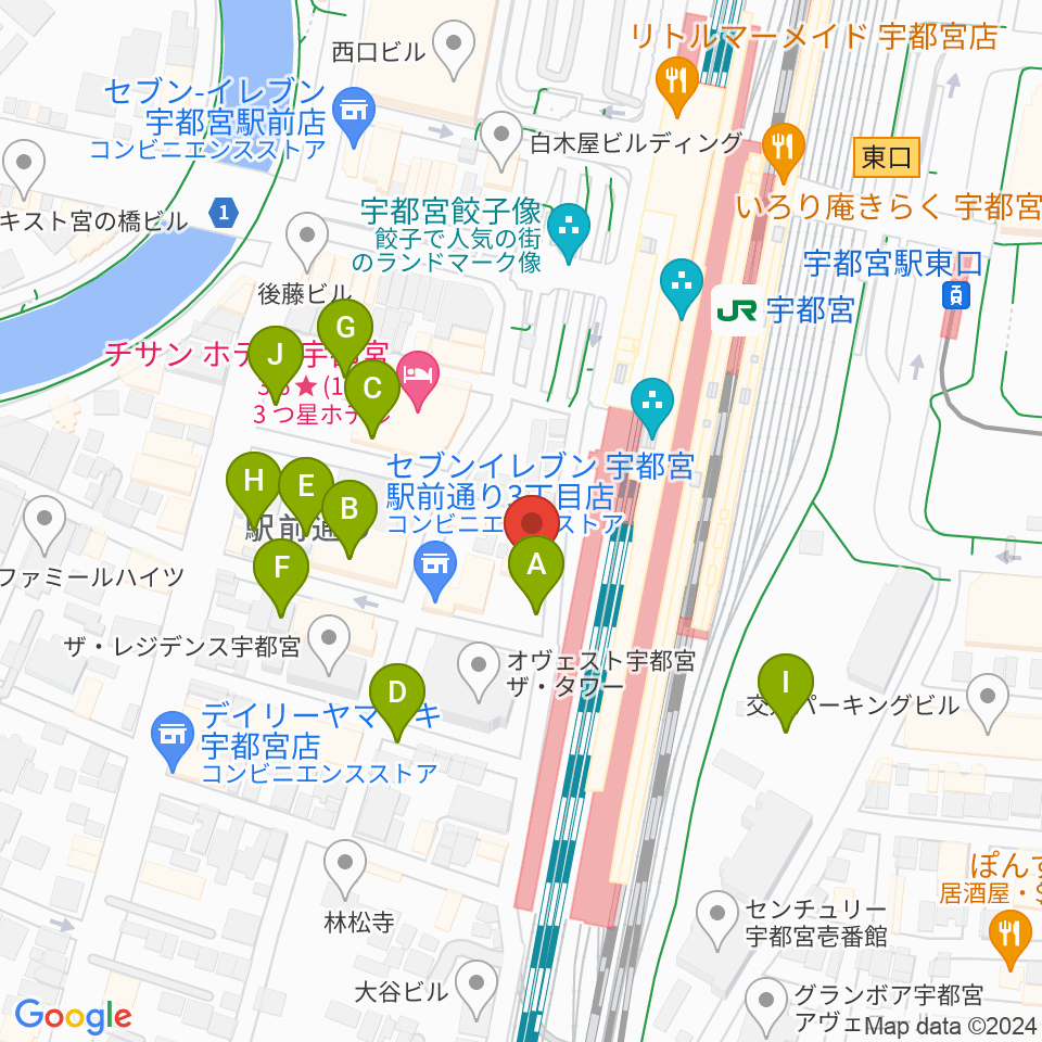 宇都宮STUDIO KENT周辺の駐車場・コインパーキング一覧地図