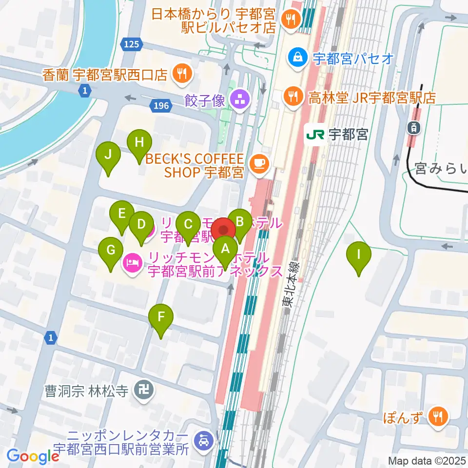 宇都宮STUDIO KENT周辺の駐車場・コインパーキング一覧地図