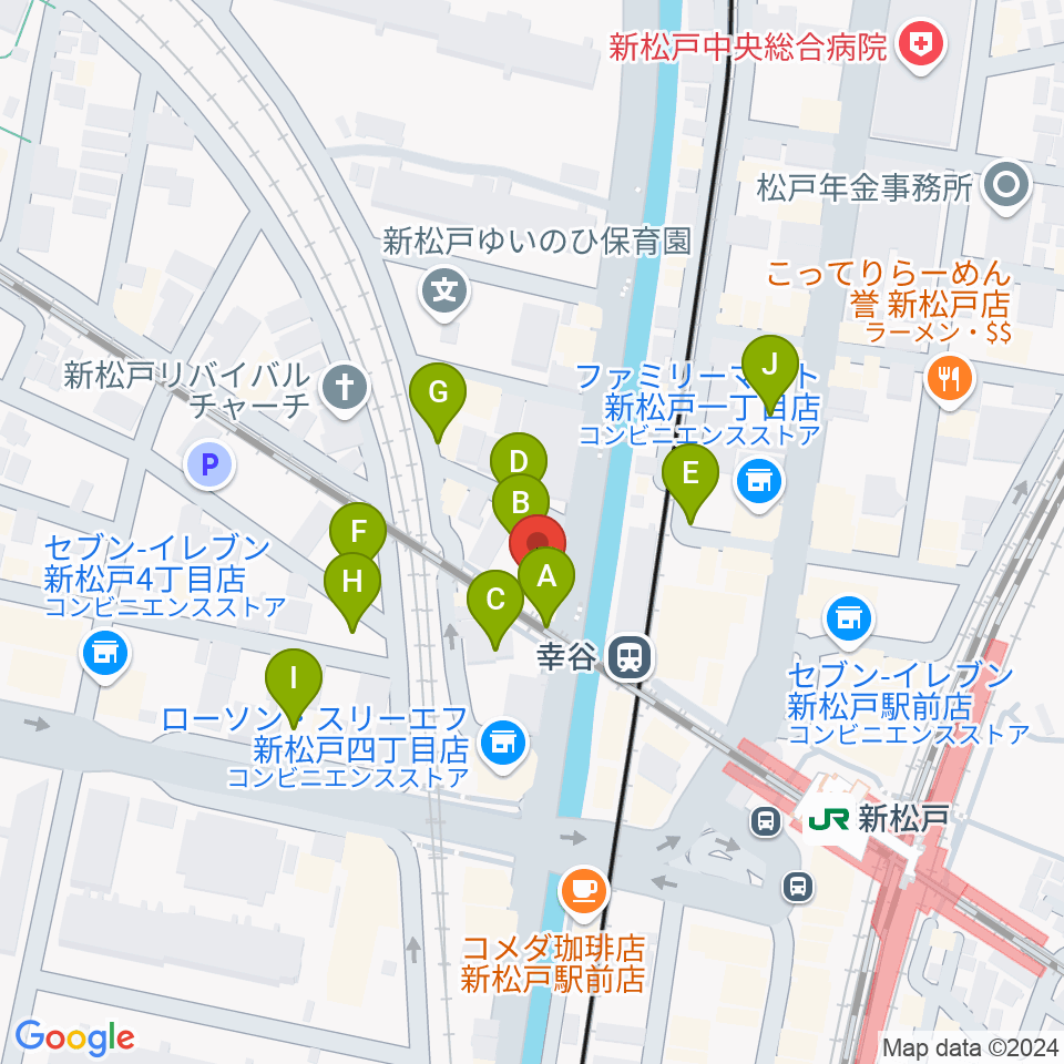 スタジオパックス新松戸店周辺の駐車場・コインパーキング一覧地図