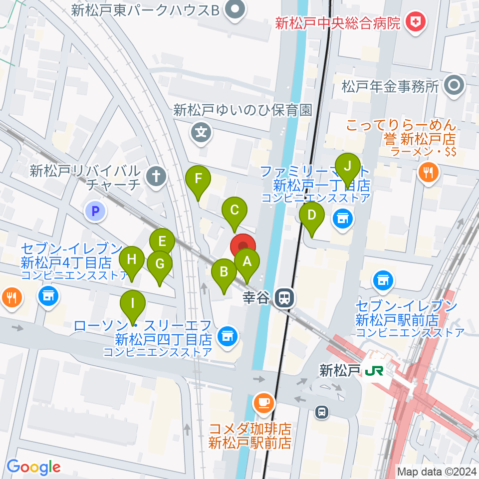 スタジオパックス新松戸店周辺の駐車場・コインパーキング一覧地図