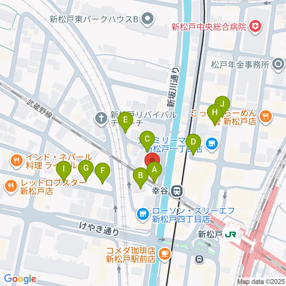 スタジオパックス新松戸店周辺の駐車場・コインパーキング一覧地図