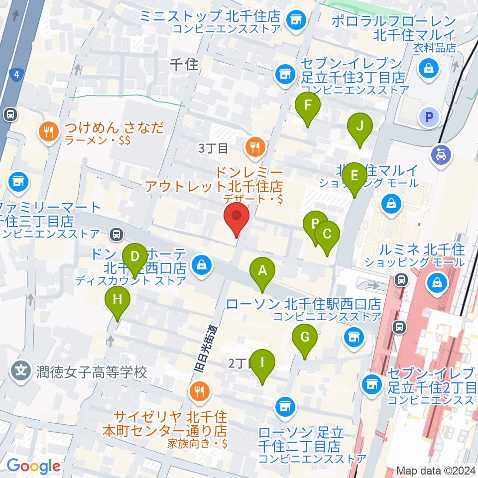 スタジオパックス北千住店周辺の駐車場・コインパーキング一覧地図