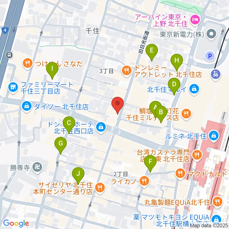 スタジオパックス北千住店周辺の駐車場・コインパーキング一覧地図