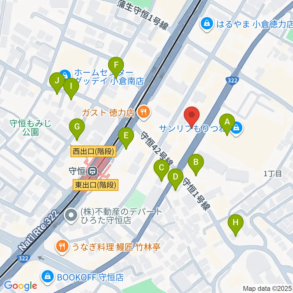 守恒みらいホール周辺の駐車場・コインパーキング一覧地図