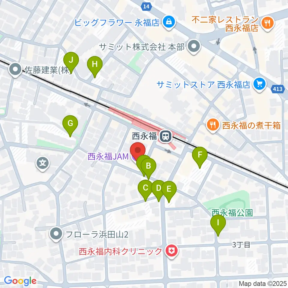 西永福JAM周辺の駐車場・コインパーキング一覧地図