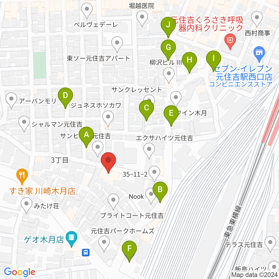 島倉学ミュージックスクール周辺の駐車場・コインパーキング一覧地図
