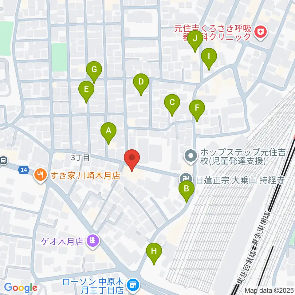 島倉学ミュージックスクール周辺の駐車場・コインパーキング一覧地図