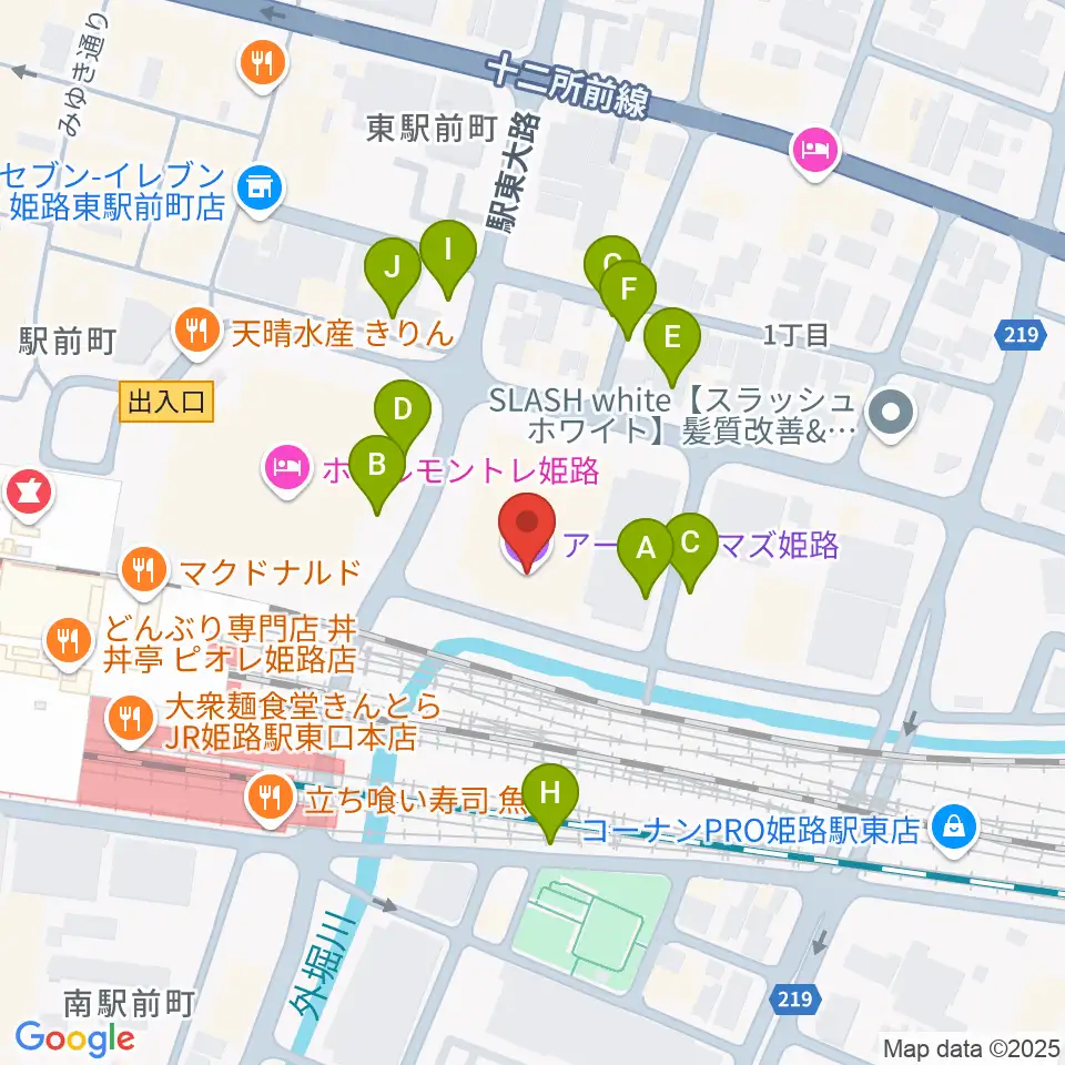 アースシネマズ姫路周辺の駐車場・コインパーキング一覧地図