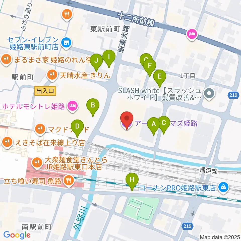アースシネマズ姫路周辺の駐車場・コインパーキング一覧地図