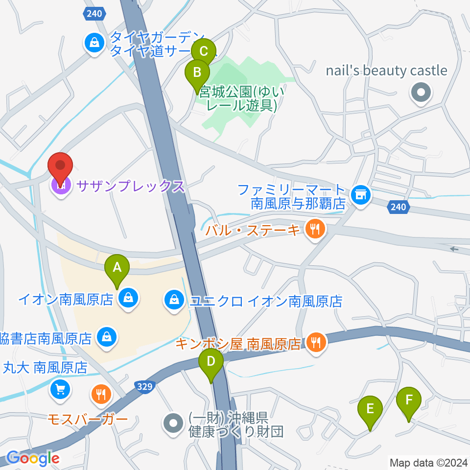 サザンプレックス周辺の駐車場・コインパーキング一覧地図