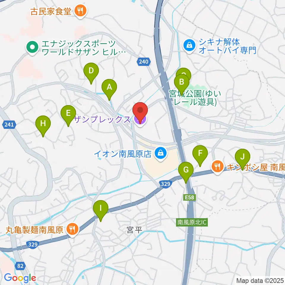 サザンプレックス周辺の駐車場・コインパーキング一覧地図