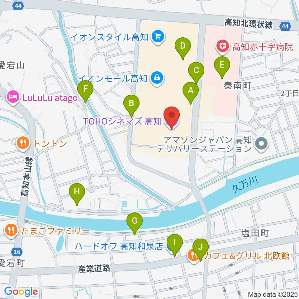 TOHOシネマズ高知周辺の駐車場・コインパーキング一覧地図